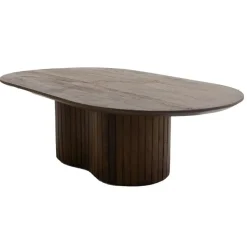 Salontafel Donkerbruin Mangohout - Ovaal - 120x70x35cm - Ava