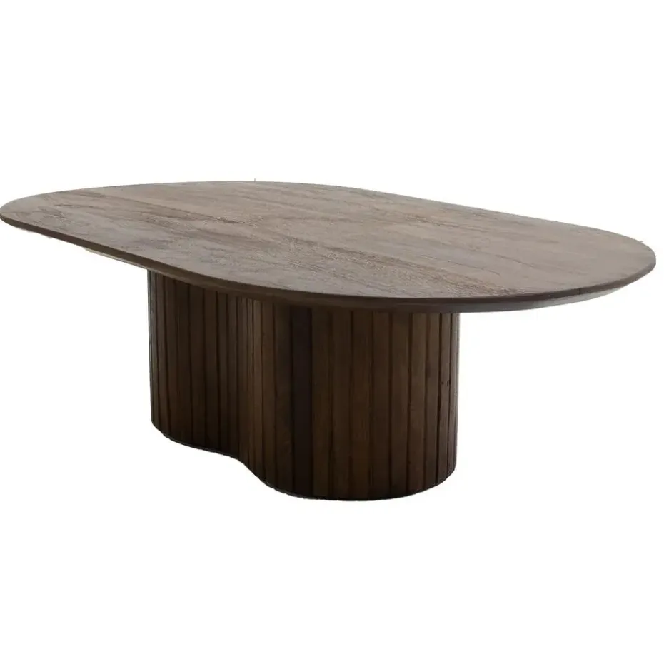 Salontafel Donkerbruin Mangohout - Ovaal - 120x70x35cm - Ava