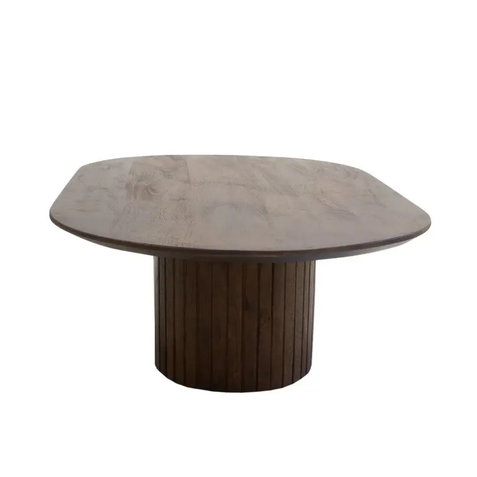 Salontafel Donkerbruin Mangohout - Ovaal - 120x70x35cm - Ava
