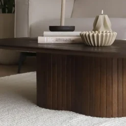 Salontafel Donkerbruin Mangohout - Ovaal - 120x70x35cm - Ava