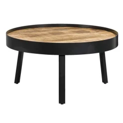 Salontafel Jacco - naturel/zwart - 38xØ74 cm