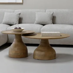 Salontafel Naturel Mangohout - Ø60x42cm - Joji