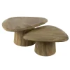 Salontafel Naturel Mangohout - Set van 2 - 93x72x43cm - Wave