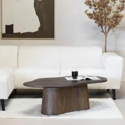 Salontafel Organisch 120cm - Donkerbruin Mangohout - Jessie