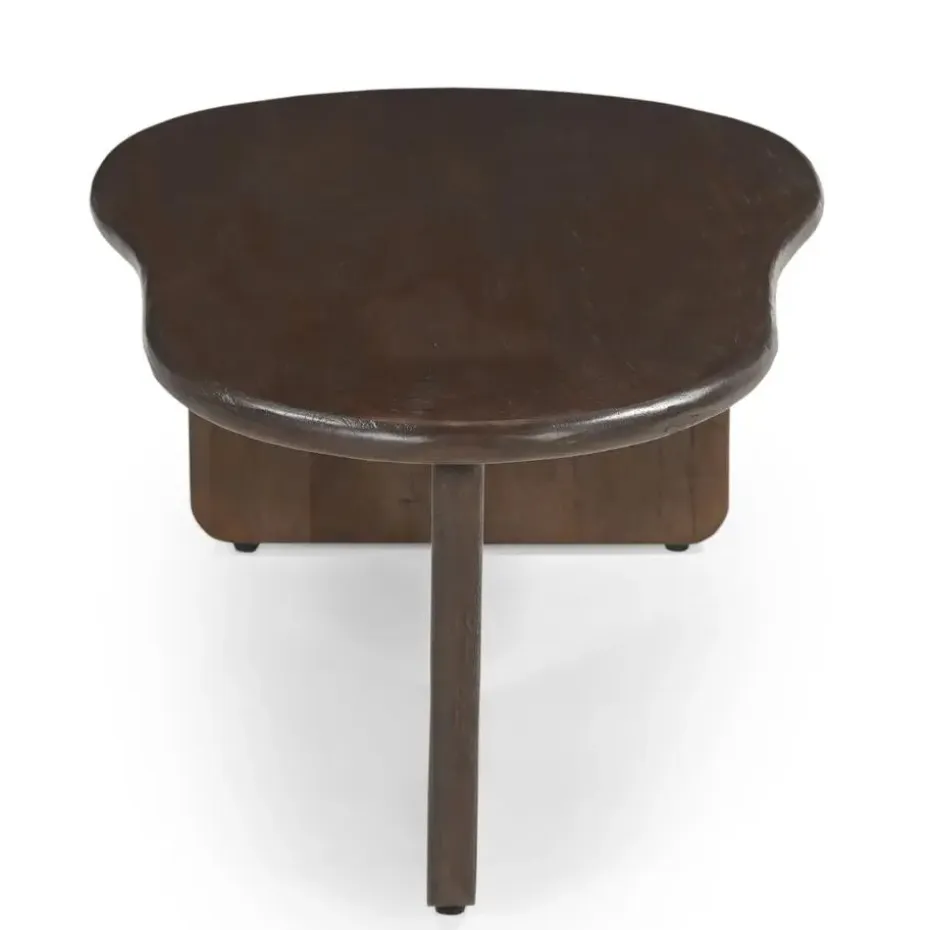 Salontafel Organisch 130cm - Donkerbruin Mangohout - Sira