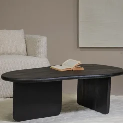 Salontafel Organisch 130cm - Zwart Mangohout - Sira