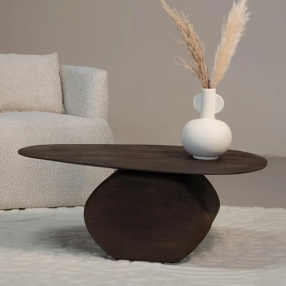 Salontafel Organisch 100cm - Bruin Mangohout - Ebbe