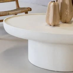 Salontafel Ovaal - Beige - Betonlook - 120cm - Tess