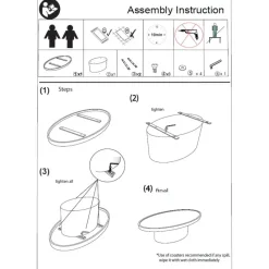Salontafel Ovaal - Beige - Betonlook - 120cm - Tess
