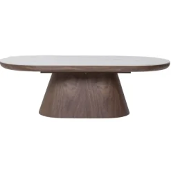 Salontafel Ovaal - Walnoot Hout/Keramisch - 120x60x38cm - Alba
