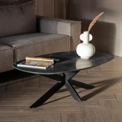 Salontafel Richy Zwart Marmer Deens Ovaal 120cm