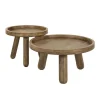 Salontafel Rond - Naturel Mangohout - Set Van 2 - Tripod