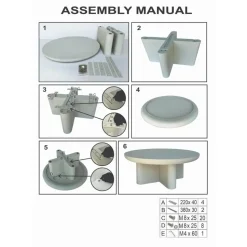Salontafel Rond 90cm - Beige Betonlook - Miso