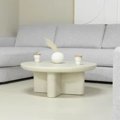 Salontafel Rond 90cm - Beige Betonlook - Miso