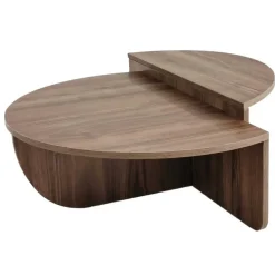 Salontafel Rond 90cm - Walnoot Bruin Melamine - Podium