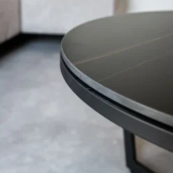 Salontafel set van 2 Brady marmer zwart rond 68,50x69x43 cm Stoneware