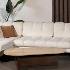 Salontafel Travertin - Beige/Bruin - Organische Vorm - Tafel Olaf