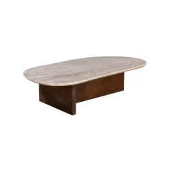 Salontafel Travertin - Beige/Bruin - Organische Vorm - Tafel Olaf