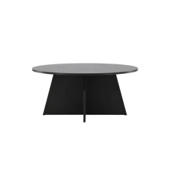 Salontafel Zwart Ø100cm - Fineer - Scandinavisch - Tafel Bootcut