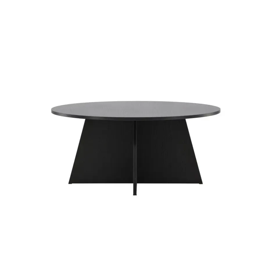 Salontafel Zwart Ø100cm - Fineer - Scandinavisch - Tafel Bootcut