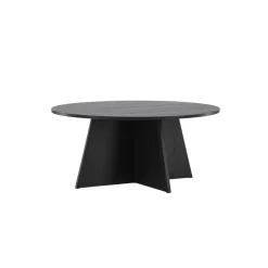 Salontafel Zwart Ø100cm - Fineer - Scandinavisch - Tafel Bootcut