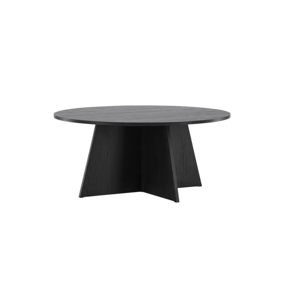 Salontafel Zwart Ø100cm - Fineer - Scandinavisch - Tafel Bootcut