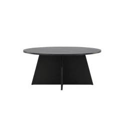 Salontafel Zwart Ø100cm - Fineer - Scandinavisch - Tafel Bootcut