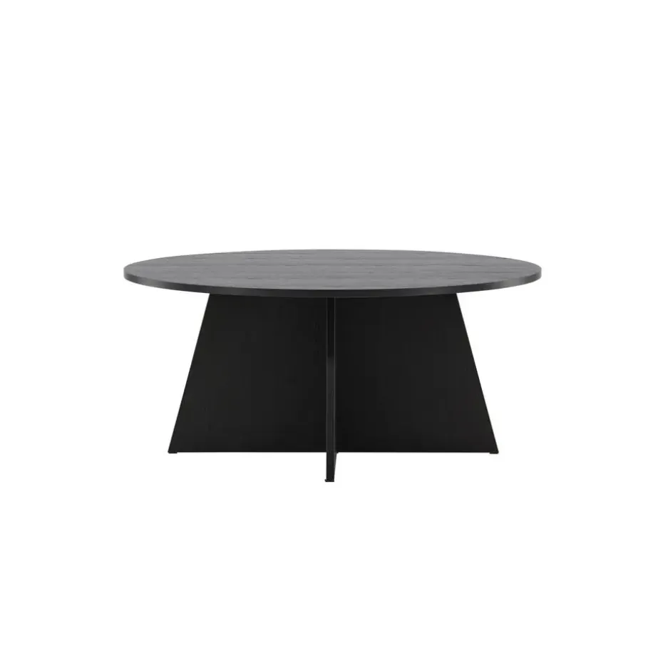 Salontafel Zwart Ø100cm - Fineer - Scandinavisch - Tafel Bootcut