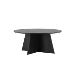 Salontafel Zwart Ø100cm - Fineer - Scandinavisch - Tafel Bootcut