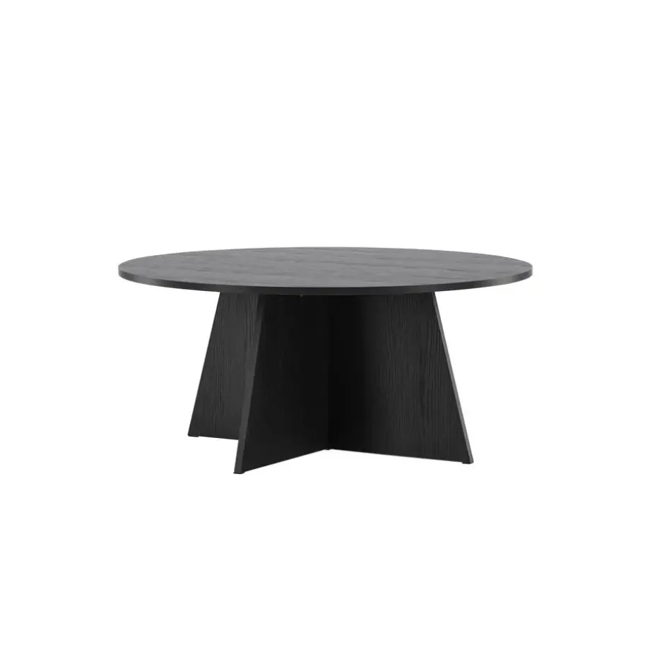 Salontafel Zwart Ø100cm - Fineer - Scandinavisch - Tafel Bootcut