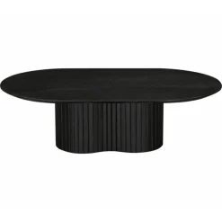 Salontafel Zwart Mangohout - Ovaal - 90x60x35cm - Ava