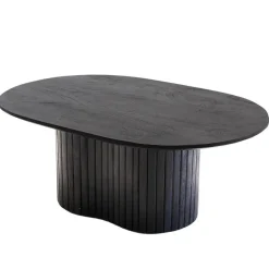 Salontafel Zwart Mangohout - Ovaal - 90x60x35cm - Ava