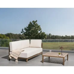 SAMPIERI - Tuinbank met salontafel - Bruin/ Lichtbeige - Aluminium