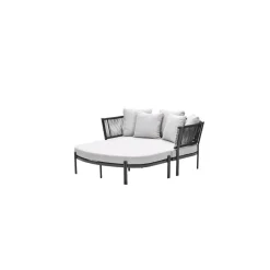 San Remo divanbed - carbon black - rope lava zwart - valley sand