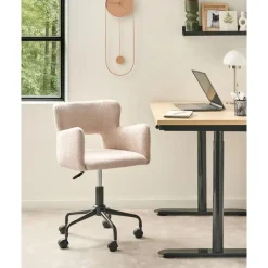 SANILAC - Bureaustoel - Beige - Bouclé