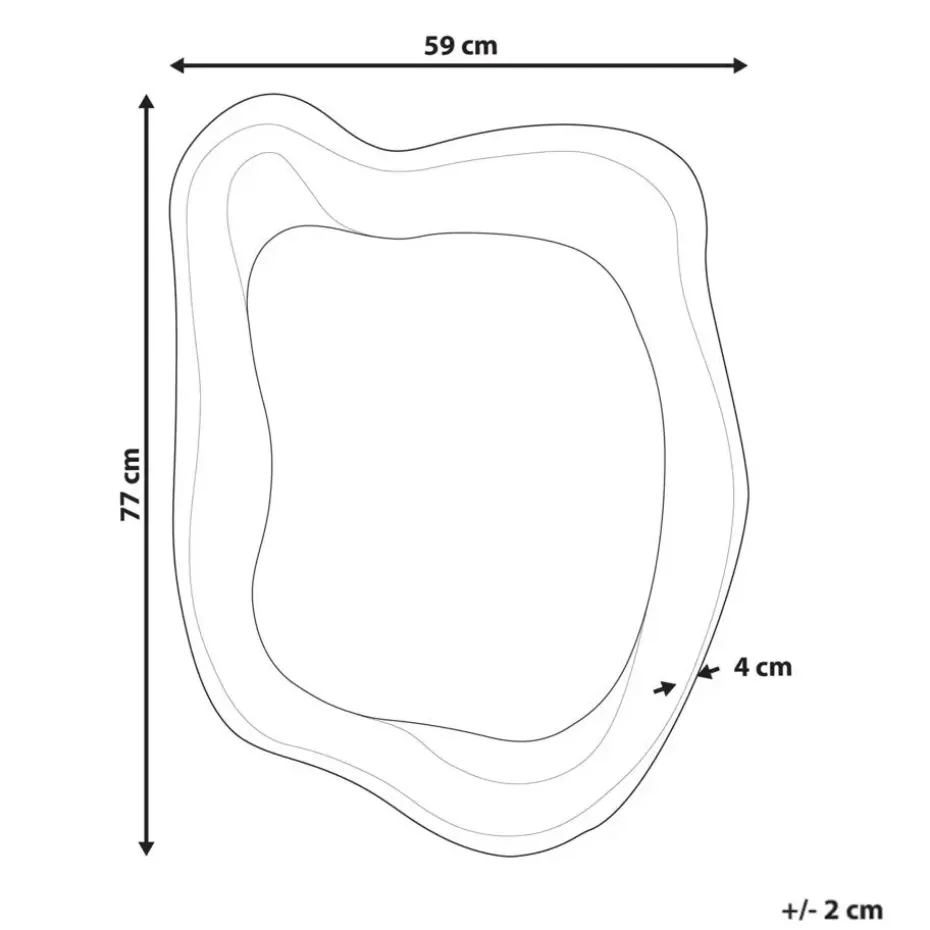 SANTEC - Wandspiegel - Goud - MDF