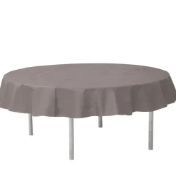 Santex Feest tafelkleed/tafellaken rond - grijs - 240 cm - stof
