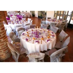 Santex Feest tafelkleed/tafellaken rond - grijs - 240 cm - stof