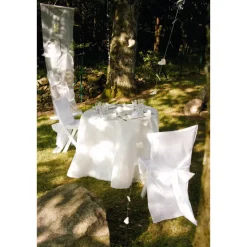 Santex Feest tafelkleed/tafellaken rond - grijs - 240 cm - stof