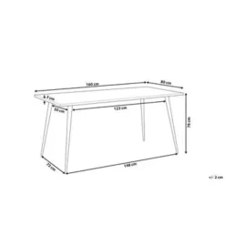 SANTIAGO - Eettafel - Grijs - 80 x 160 cm - Vezelplaat