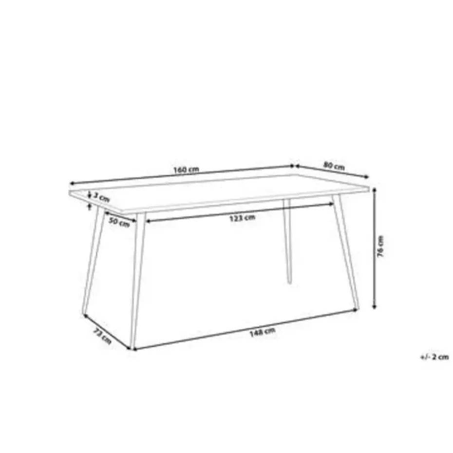 SANTIAGO - Eettafel - Grijs - 80 x 160 cm - Vezelplaat