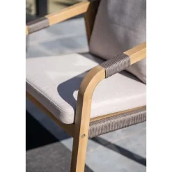 Santos dining fauteuil - acaciahout met white wash - taupe - sand