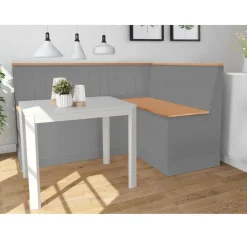 Sara - Eetkamerbank in grenen grijs/gebeitste was