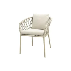 Sara dining tuinstoel - Rope/Latte - Zandkleur