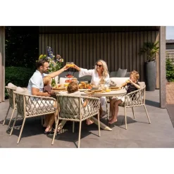 Sara dining tuinstoel - Rope/Latte - Zandkleur