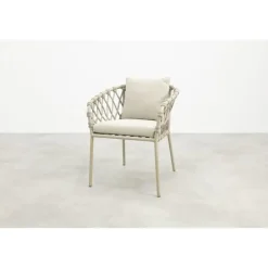 Sara dining tuinstoel - Rope/Latte - Zandkleur