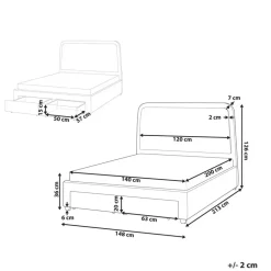 SARDENT - Tweepersoonsbed - Off-white - 140 x 200 cm - Bouclé