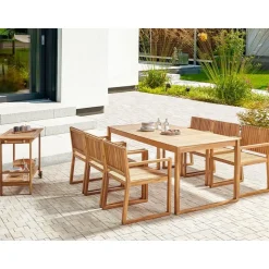 SASSARI II - Tuintafel - Lichte houtkleur - 90 x 180 cm - Acaciahout