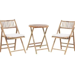 SAVELLETRI - Bistroset voor 2 - Lichte houtkleur - Bamboehout