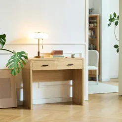 Scandinavische Console Tafel van Hout met 2 Laden